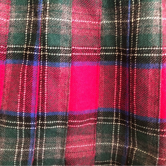 Vintage 80s/90s Red/Green Tartan Plaid Mid-Length Skirt by Aljean Size 14 - Picture 4 of 5
